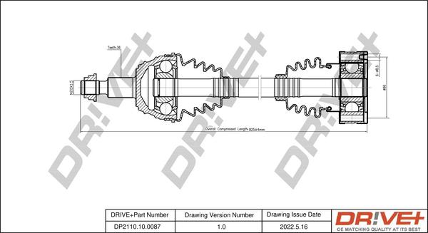 Dr!ve+ DP2110.10.0087 - Приводной вал autosila-amz.com