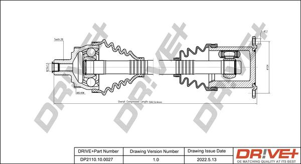 Dr!ve+ DP2110.10.0027 - Приводной вал autosila-amz.com