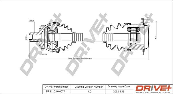 Dr!ve+ DP2110.10.0077 - Приводной вал autosila-amz.com