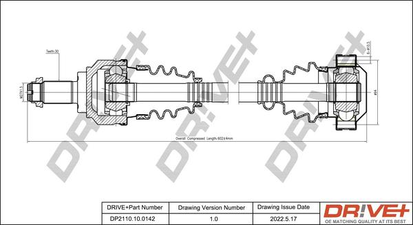 Dr!ve+ DP2110.10.0142 - Приводной вал autosila-amz.com