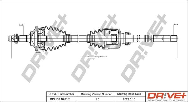 Dr!ve+ DP2110.10.0151 - Приводной вал autosila-amz.com