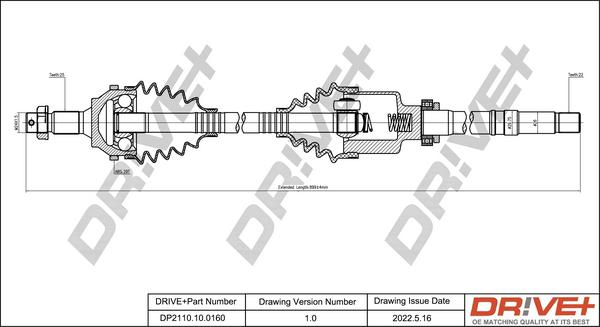 Dr!ve+ DP2110.10.0160 - Приводной вал autosila-amz.com