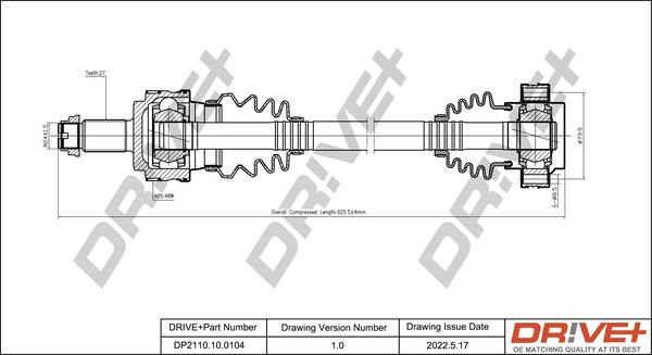 Dr!ve+ DP2110.10.0104 - Приводной вал autosila-amz.com