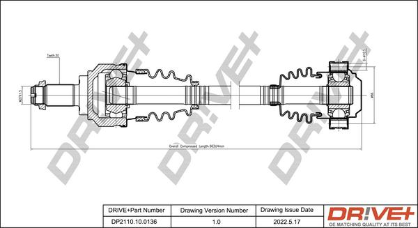 Dr!ve+ DP2110.10.0136 - Приводной вал autosila-amz.com