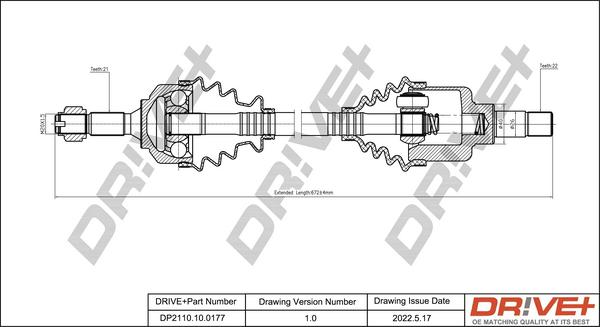 Dr!ve+ DP2110.10.0177 - Приводной вал autosila-amz.com