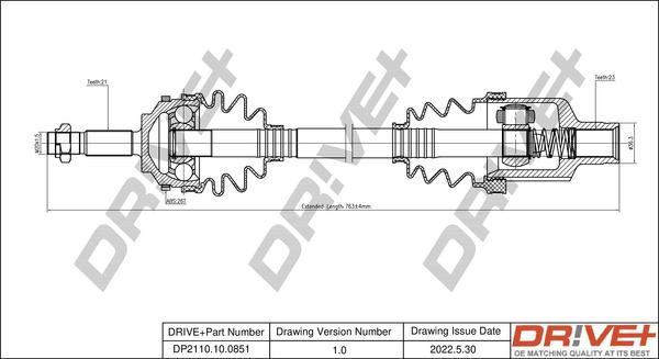 Dr!ve+ DP2110.10.0851 - Приводной вал autosila-amz.com