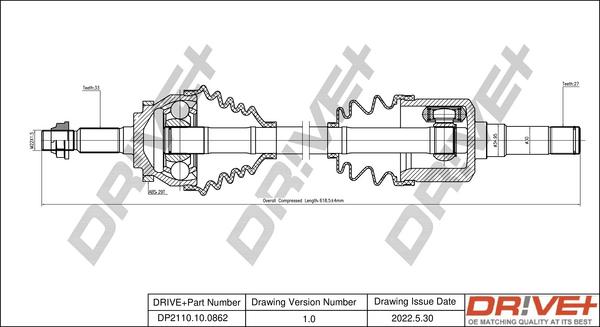 Dr!ve+ DP2110.10.0862 - Приводной вал autosila-amz.com