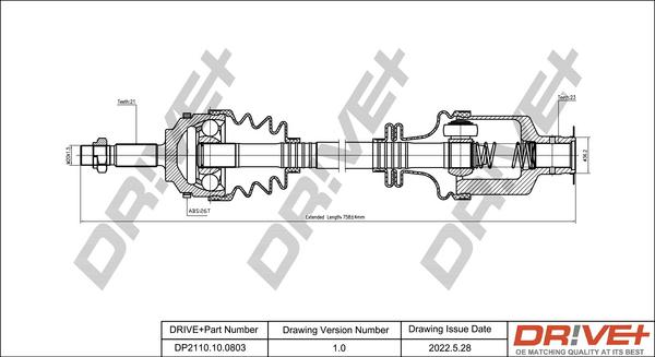 Dr!ve+ DP2110.10.0803 - Приводной вал autosila-amz.com