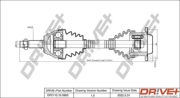 Dr!ve+ DP2110.10.0883 - Приводной вал autosila-amz.com