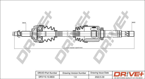 Dr!ve+ DP2110.10.0833 - Приводной вал autosila-amz.com