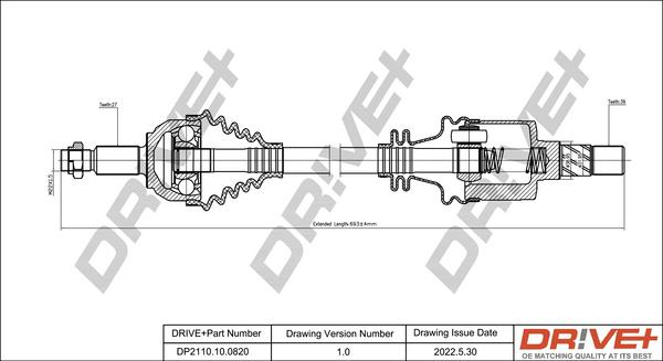 Dr!ve+ DP2110.10.0820 - Приводной вал autosila-amz.com