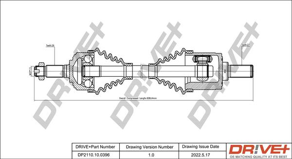 Dr!ve+ DP2110.10.0396 - Приводной вал autosila-amz.com