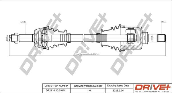 Dr!ve+ DP2110.10.0345 - Приводной вал autosila-amz.com