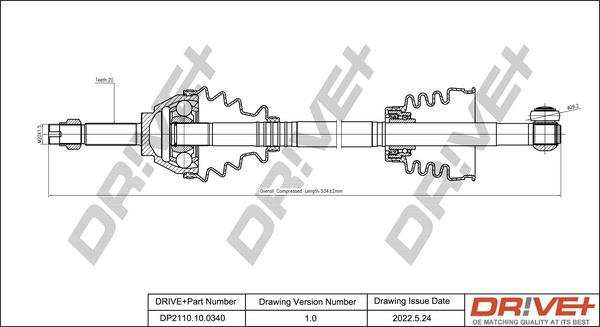 Dr!ve+ DP2110.10.0340 - Приводной вал autosila-amz.com