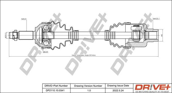 Dr!ve+ DP2110.10.0341 - Приводной вал autosila-amz.com