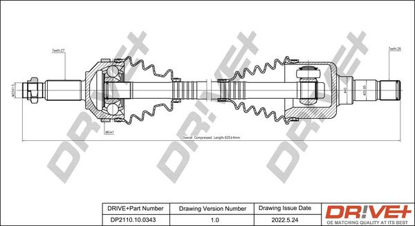 Dr!ve+ DP2110.10.0343 - Приводной вал autosila-amz.com