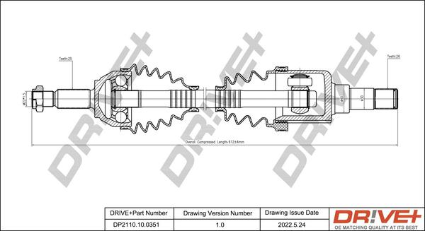 Dr!ve+ DP2110.10.0351 - Приводной вал autosila-amz.com