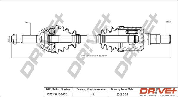 Dr!ve+ DP2110.10.0362 - Приводной вал autosila-amz.com