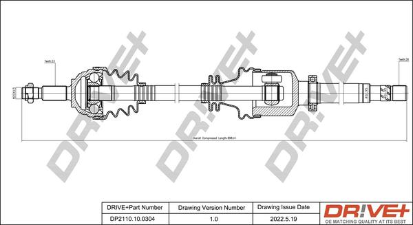 Dr!ve+ DP2110.10.0304 - Приводной вал autosila-amz.com