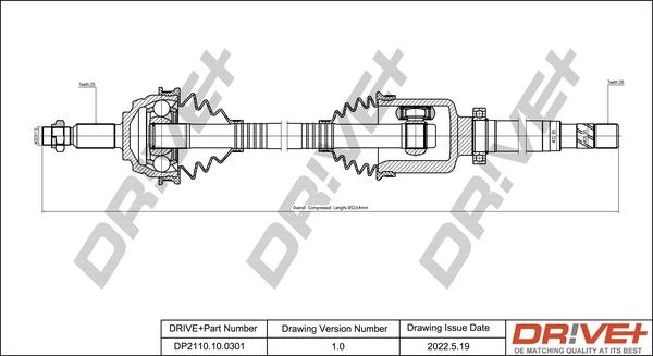 Dr!ve+ DP2110.10.0301 - Приводной вал autosila-amz.com