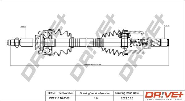 Dr!ve+ DP2110.10.0308 - Приводной вал autosila-amz.com