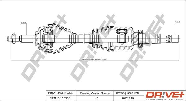 Dr!ve+ DP2110.10.0302 - Приводной вал autosila-amz.com