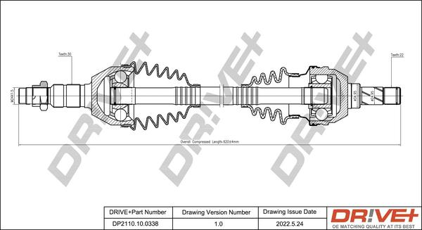 Dr!ve+ DP2110.10.0338 - Приводной вал autosila-amz.com