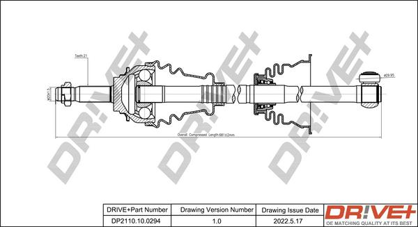 Dr!ve+ DP2110.10.0294 - Приводной вал autosila-amz.com