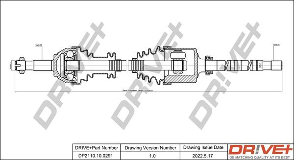 Dr!ve+ DP2110.10.0291 - Приводной вал autosila-amz.com