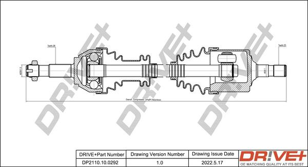 Dr!ve+ DP2110.10.0292 - Приводной вал autosila-amz.com