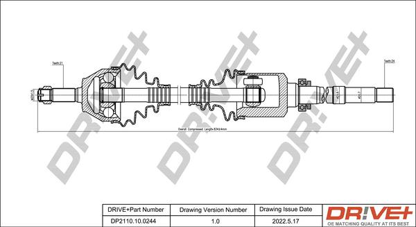 Dr!ve+ DP2110.10.0244 - Приводной вал autosila-amz.com