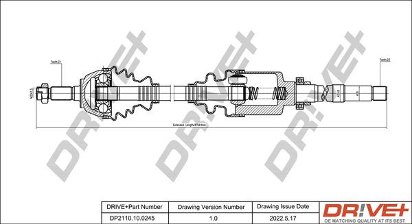 Dr!ve+ DP2110.10.0245 - Приводной вал autosila-amz.com