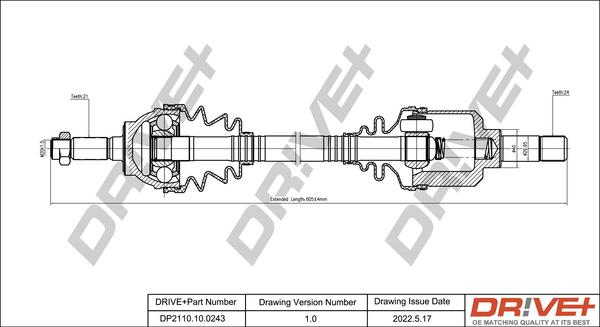 Dr!ve+ DP2110.10.0243 - Приводной вал autosila-amz.com