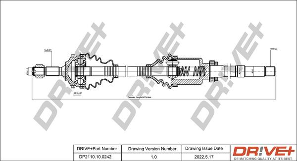 Dr!ve+ DP2110.10.0242 - Приводной вал autosila-amz.com