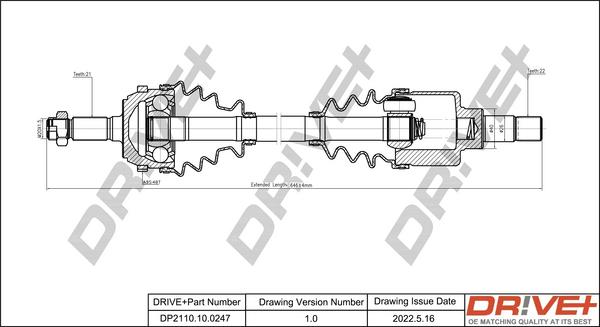 Dr!ve+ DP2110.10.0247 - Приводной вал autosila-amz.com