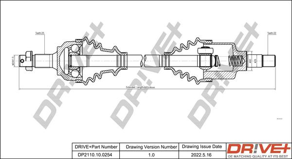 Dr!ve+ DP2110.10.0254 - Приводной вал autosila-amz.com