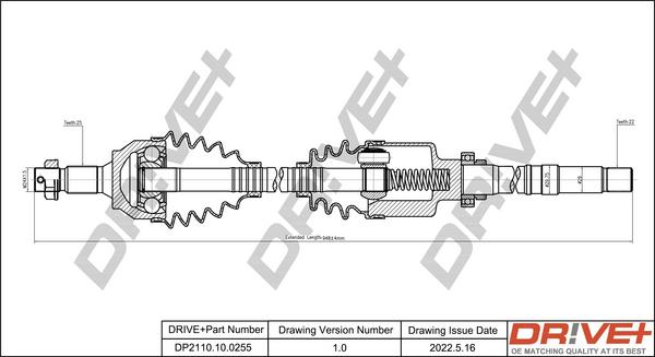 Dr!ve+ DP2110.10.0255 - Приводной вал autosila-amz.com