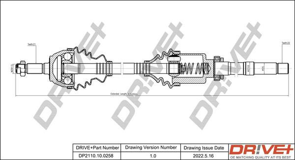 Dr!ve+ DP2110.10.0258 - Приводной вал autosila-amz.com