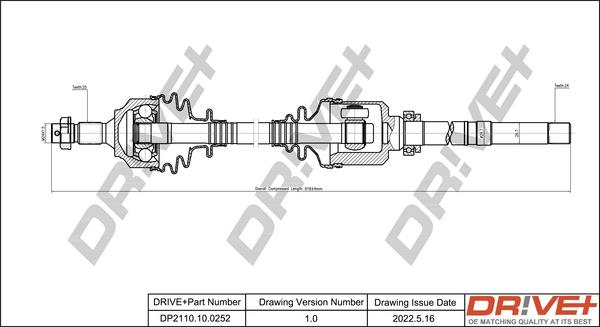 Dr!ve+ DP2110.10.0252 - Приводной вал autosila-amz.com