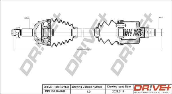 Dr!ve+ DP2110.10.0269 - Приводной вал autosila-amz.com