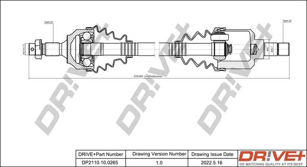 Dr!ve+ DP2110.10.0265 - Приводной вал autosila-amz.com