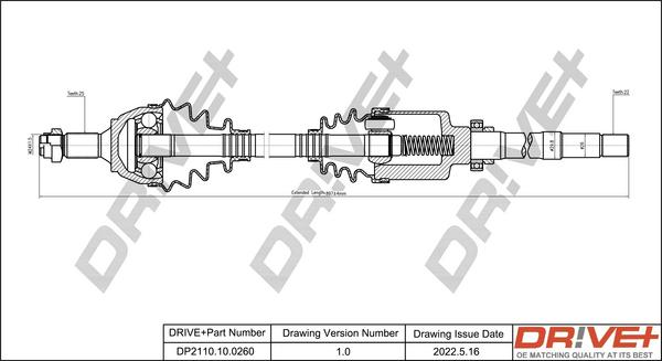 Dr!ve+ DP2110.10.0260 - Приводной вал autosila-amz.com