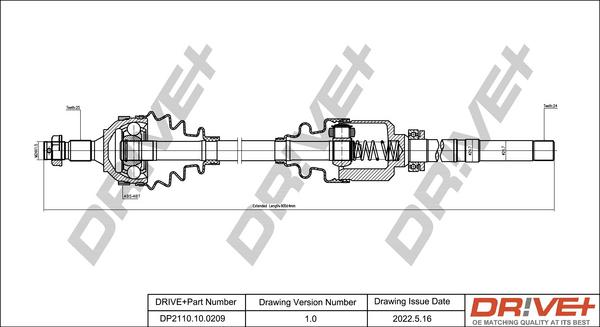 Dr!ve+ DP2110.10.0209 - Приводной вал autosila-amz.com