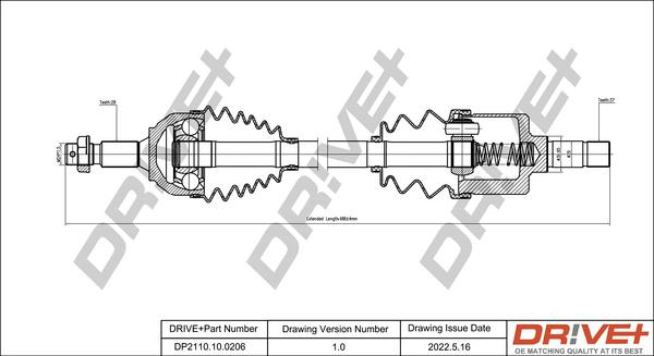 Dr!ve+ DP2110.10.0206 - Приводной вал autosila-amz.com