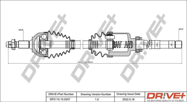 Dr!ve+ DP2110.10.0207 - Приводной вал autosila-amz.com