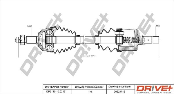 Dr!ve+ DP2110.10.0216 - Приводной вал autosila-amz.com