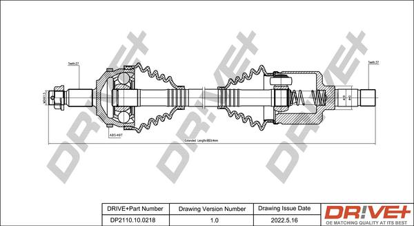 Dr!ve+ DP2110.10.0218 - Приводной вал autosila-amz.com