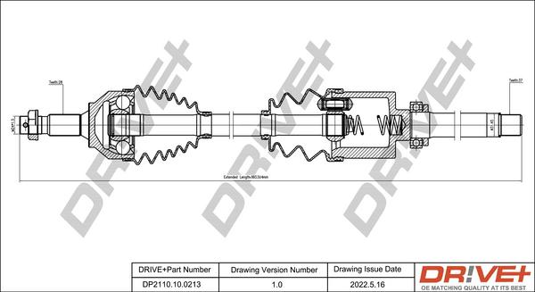 Dr!ve+ DP2110.10.0213 - Приводной вал autosila-amz.com