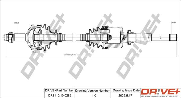 Dr!ve+ DP2110.10.0289 - Приводной вал autosila-amz.com