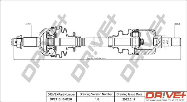 Dr!ve+ DP2110.10.0286 - Приводной вал autosila-amz.com